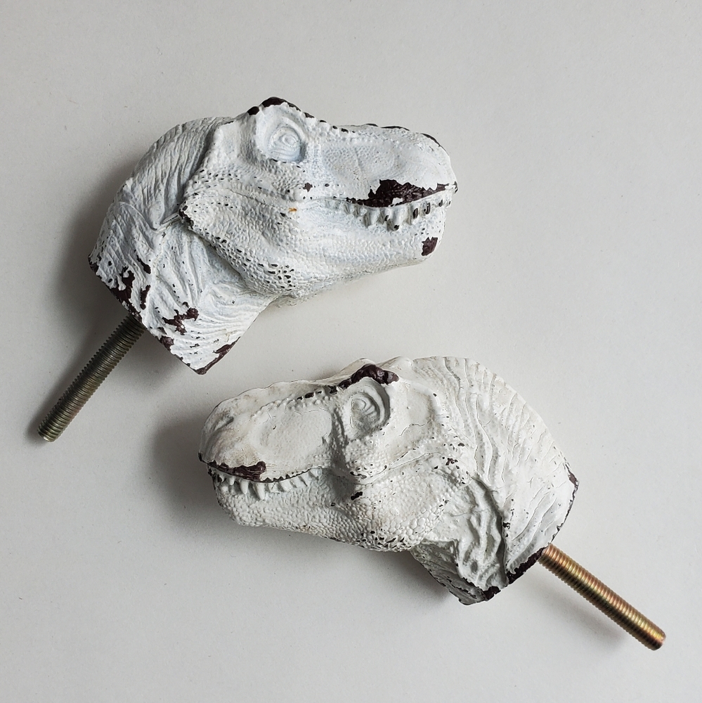 Set of 2 T-Rex head Closet Pull Handles/Drawer knobs